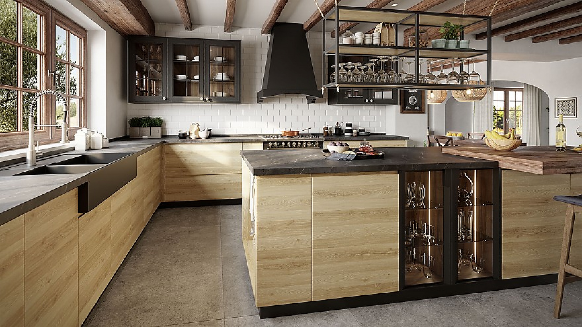 Como elegir la puerta de la cocina con sin cristal